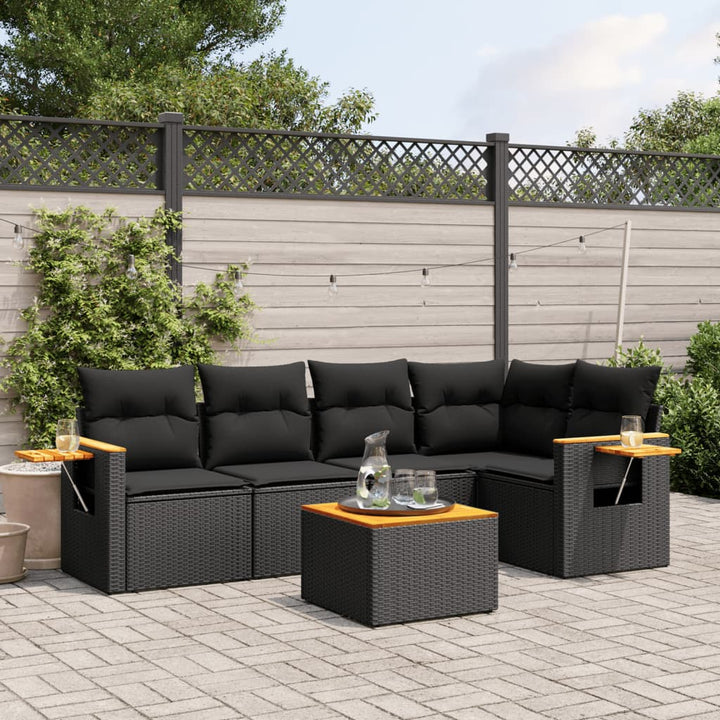 Soffgrupp För Trädgården Med Dynor 5 Delar Beige Konstrotting