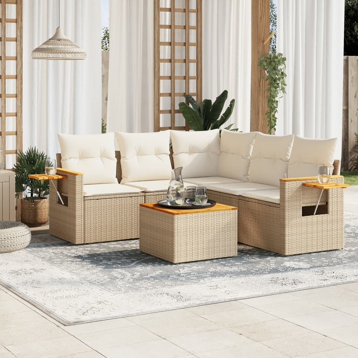 Loungegrupp Med Dynor 6 Delar Konstrotting