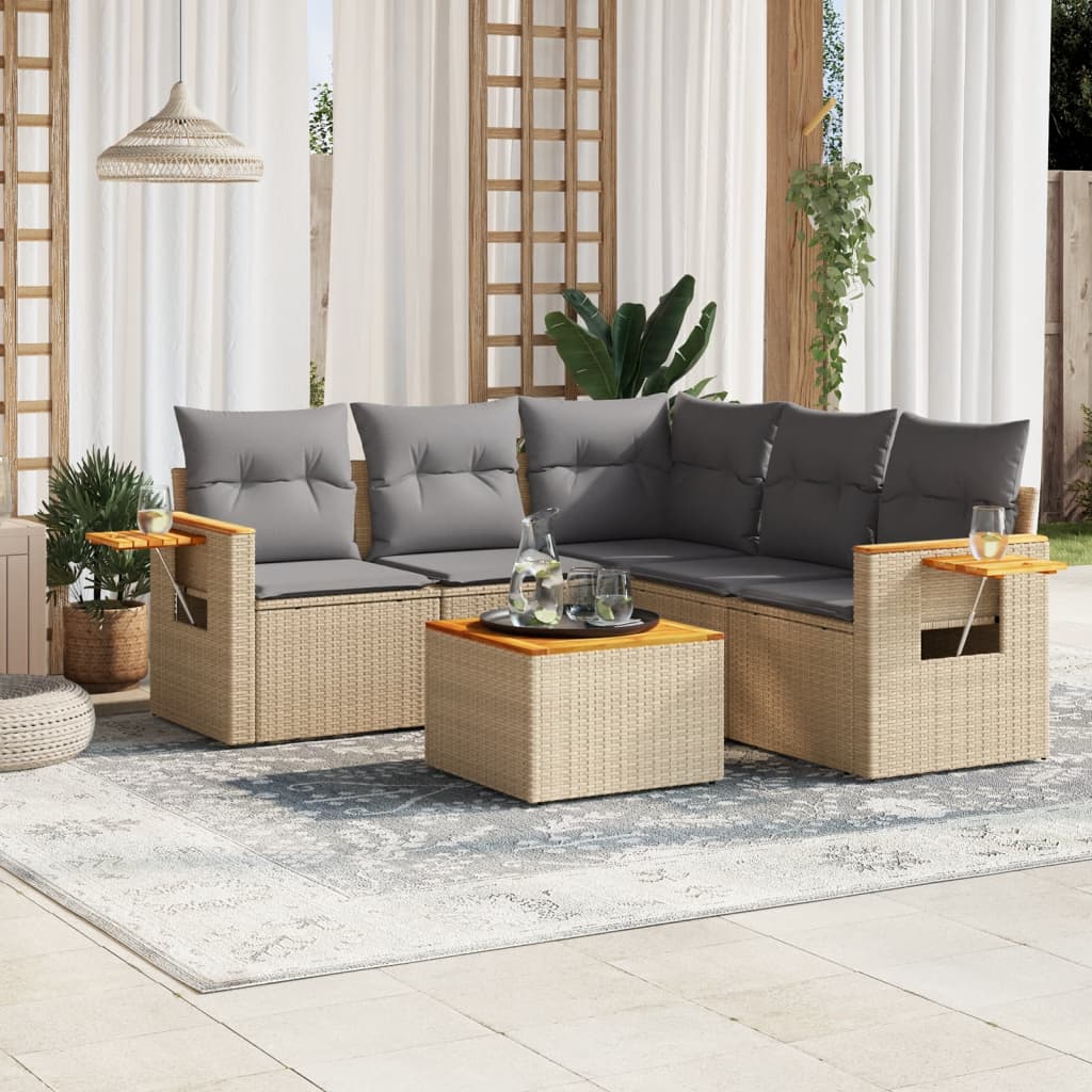 Loungegrupp Med Dynor 6 Delar Konstrotting