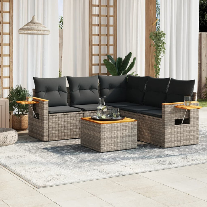 Loungegrupp Med Dynor 6 Delar Konstrotting