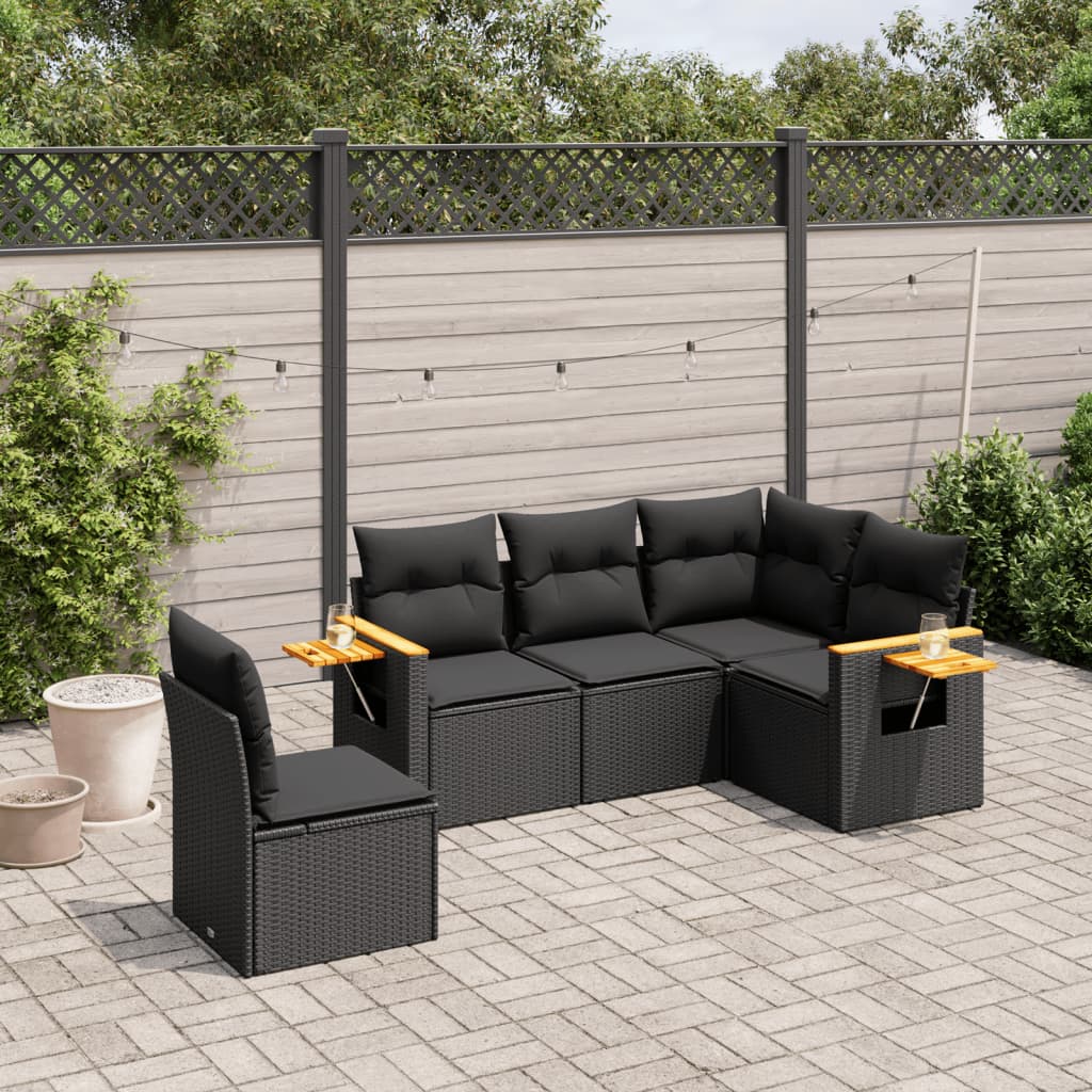 Loungegrupp För Trädgården Med Dynor 6 Delar Konstrotting