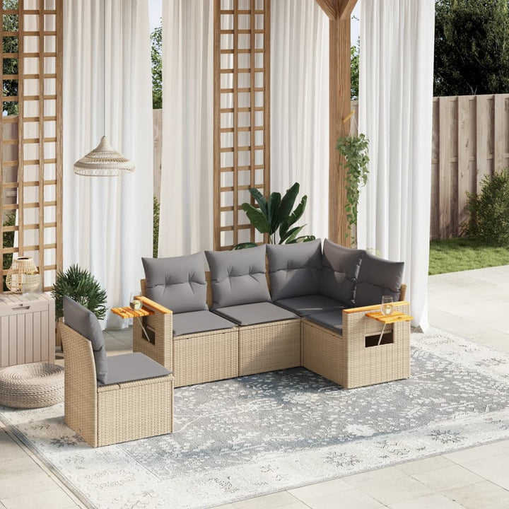 Loungegrupp För Trädgården Med Dynor 6 Delar Konstrotting