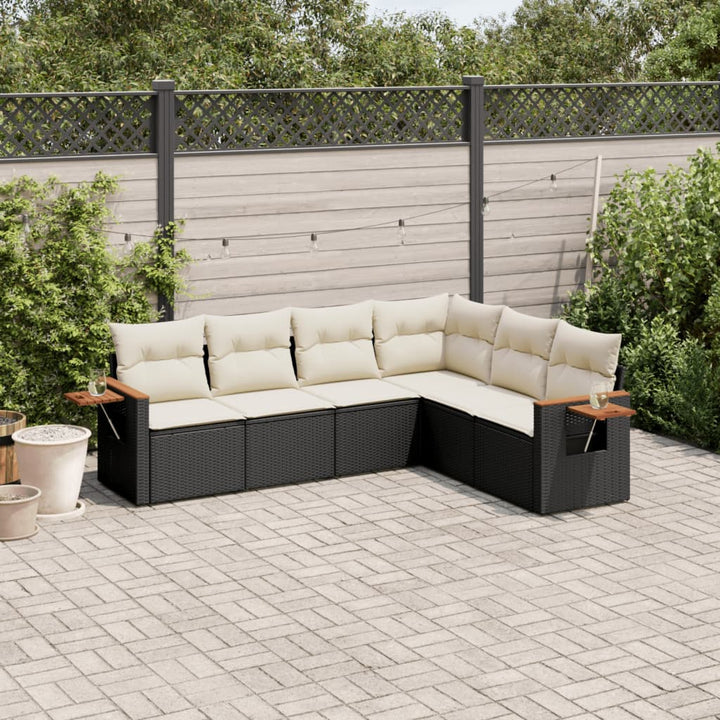 Matgrupp För Trädgården Med Dynor 7 Delar Beige Konstrotting