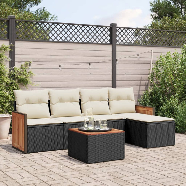 Soffgrupp För Trädgården Med Dynor 5 Delar Beige Konstrotting