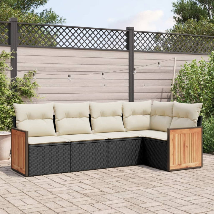 Loungegrupp Med Dynor 6 Delar Svart Konstrotting