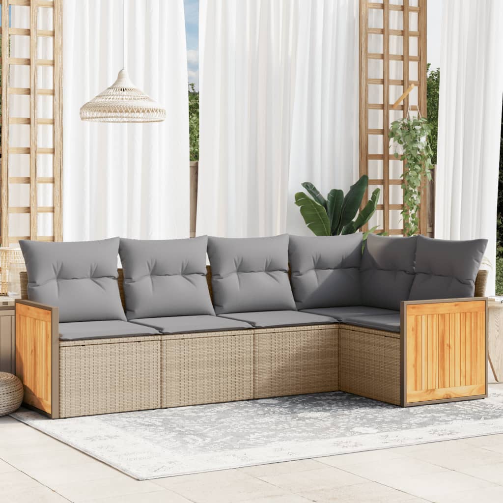 Loungegrupp Med Dynor 6 Delar Svart Konstrotting