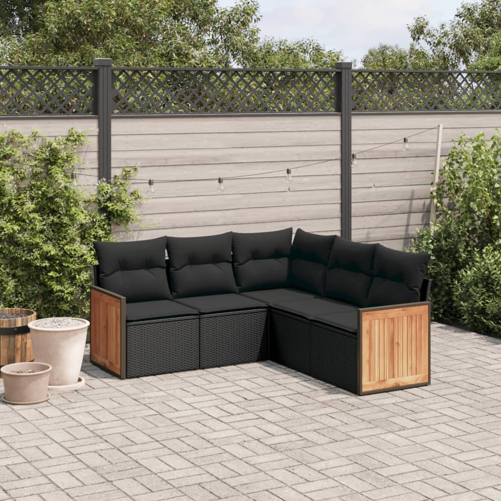 Soffgrupp För Trädgården Med Dynor 6 Delar Beige Konstrotting