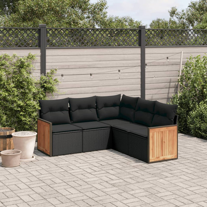 Soffgrupp För Trädgården Med Dynor 6 Delar Beige Konstrotting