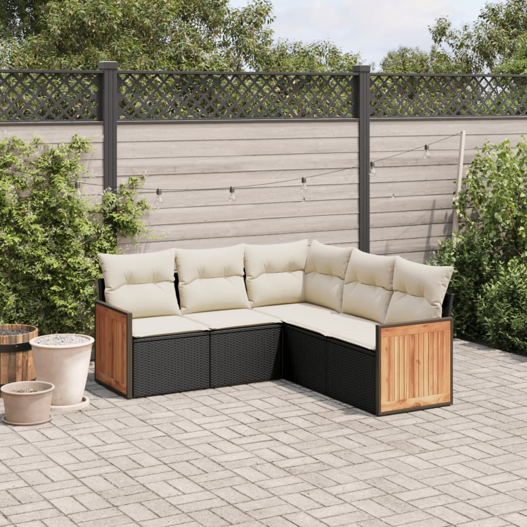 Soffgrupp För Trädgården Med Dynor 6 Delar Beige Konstrotting
