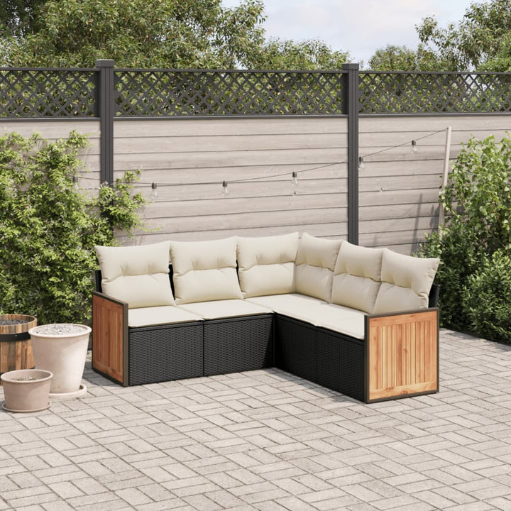 Soffgrupp För Trädgården Med Dynor 6 Delar Beige Konstrotting