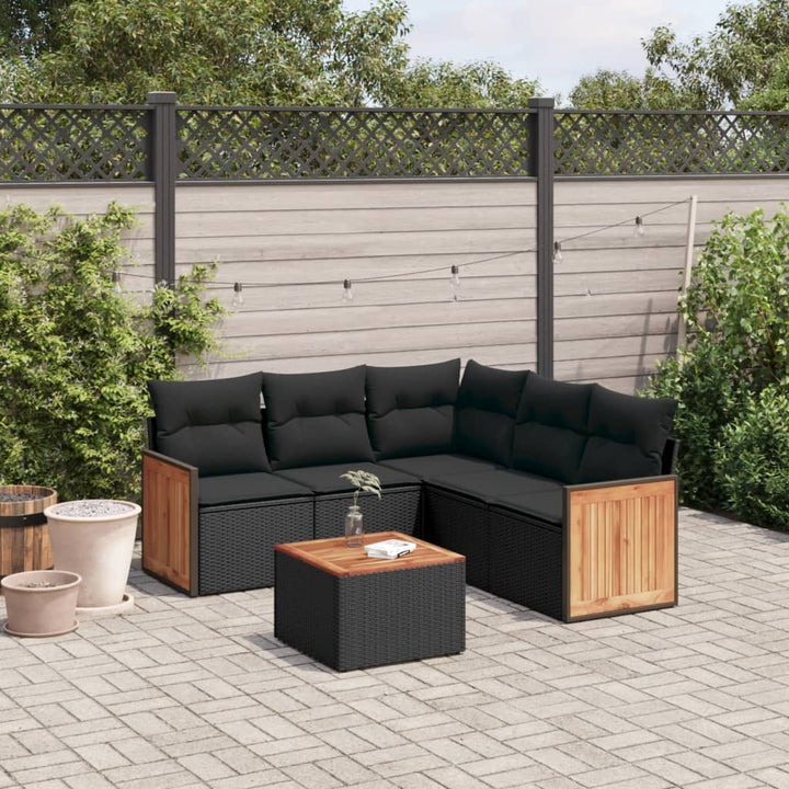 Soffgrupp För Trädgården Med Dynor 6 Delar Beige Konstrotting