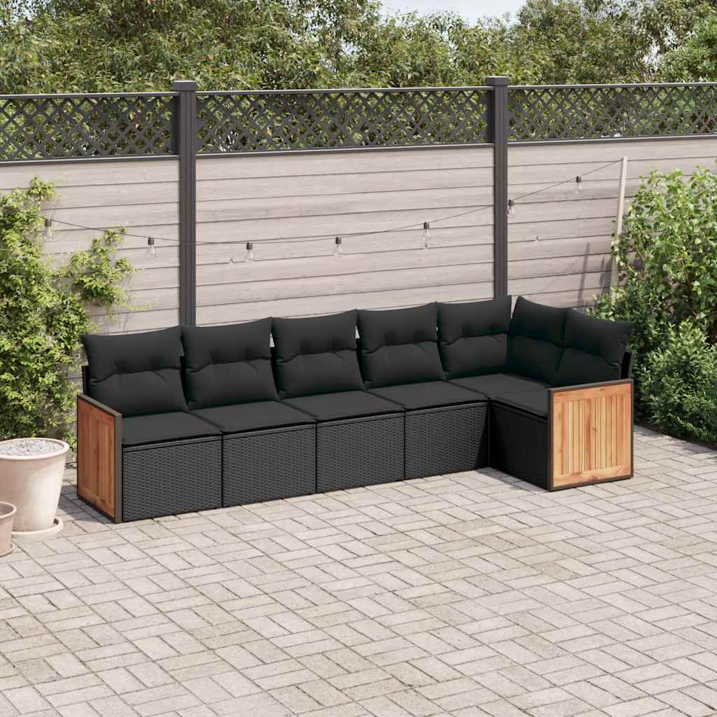 Soffgrupp För Trädgården Med Dynor 6 Delar Beige Konstrotting