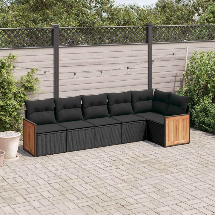 Soffgrupp För Trädgården Med Dynor 6 Delar Beige Konstrotting