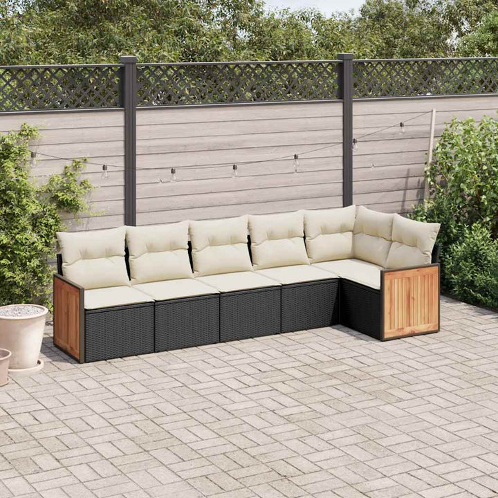 Soffgrupp För Trädgården Med Dynor 6 Delar Beige Konstrotting
