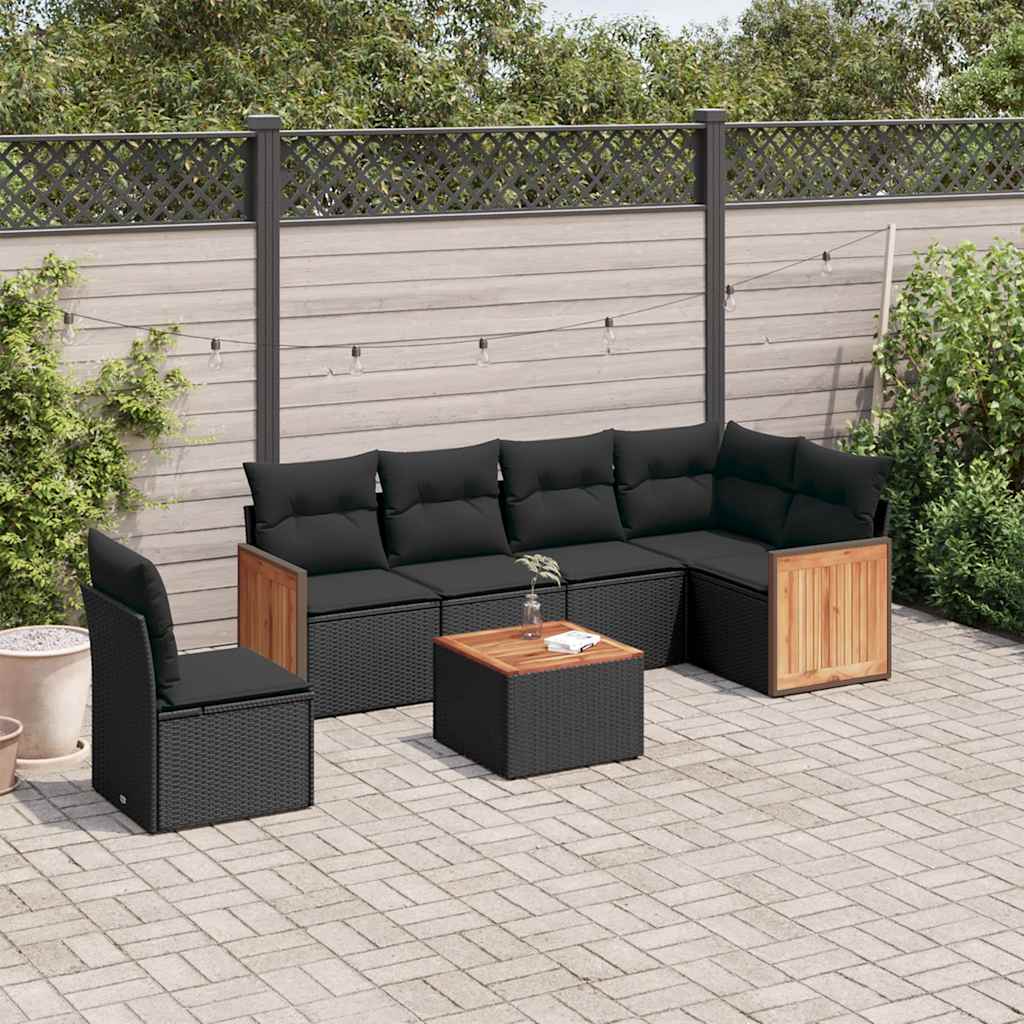 Soffgrupp För Trädgården Med Dynor 6 Delar Beige Konstrotting