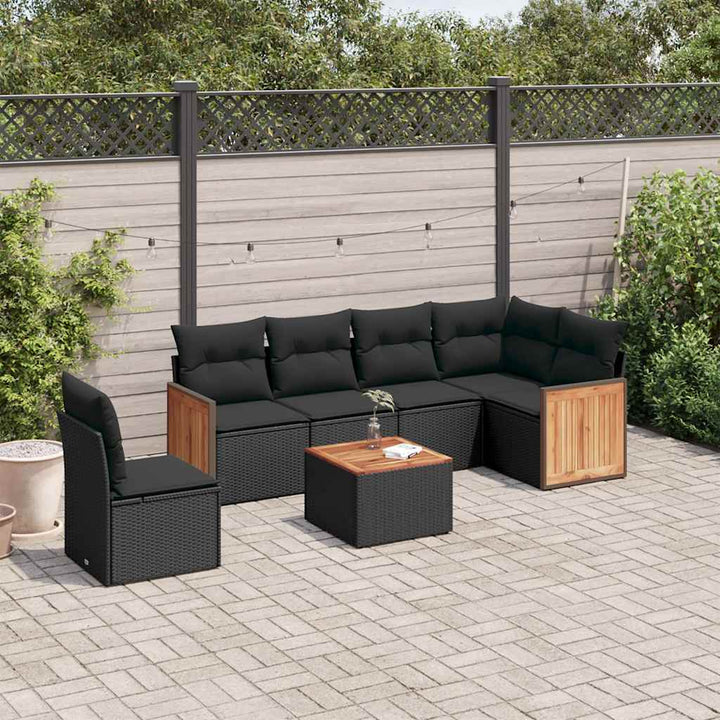 Soffgrupp För Trädgården Med Dynor 6 Delar Beige Konstrotting
