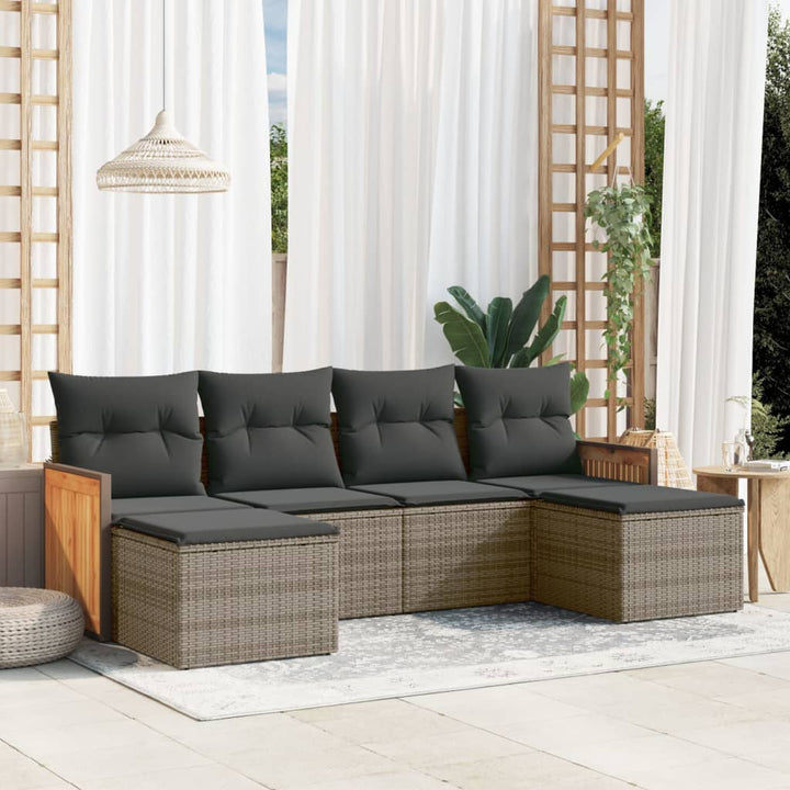 Loungegrupp Med Dynor 6 Delar Konstrotting