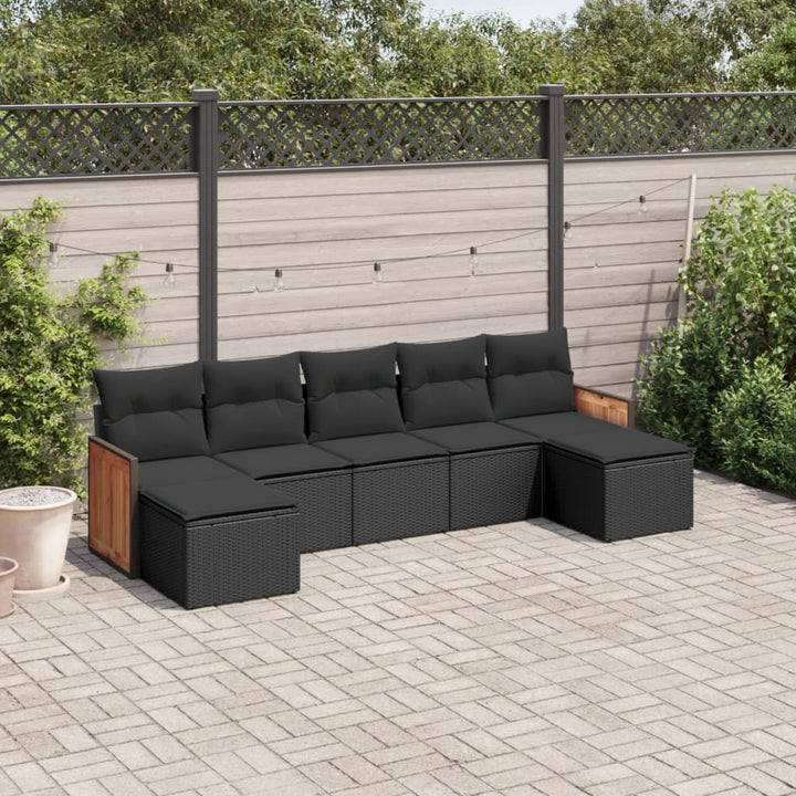 Matgrupp För Trädgården Med Dynor 7 Delar Beige Konstrotting