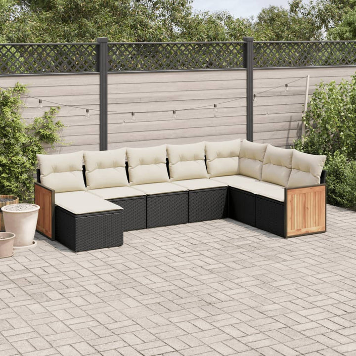 Soffgrupp För Trädgården Med Dynor 9 Delar Beige Konstrotting