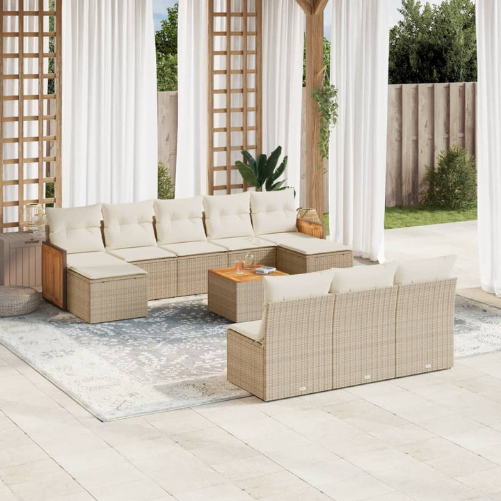 Loungegrupp 10 Delar Med Svarta Dynor Konstrotting