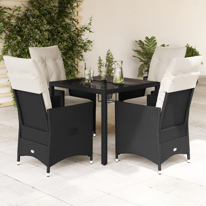 Caféset Med Dynor 3 Delar Svart Konstrotting