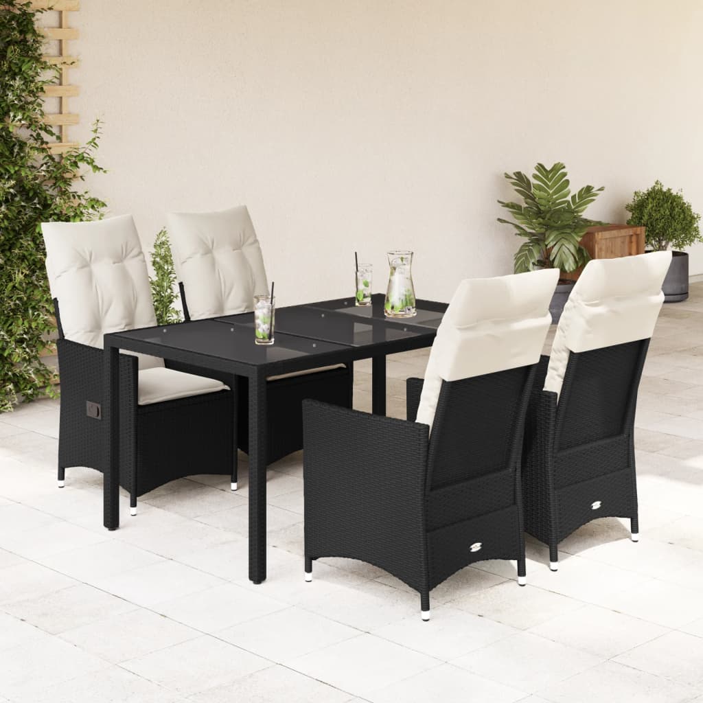 Caféset Med Dynor 3 Delar Svart Konstrotting