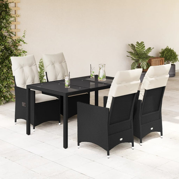 Caféset Med Dynor 3 Delar Svart Konstrotting
