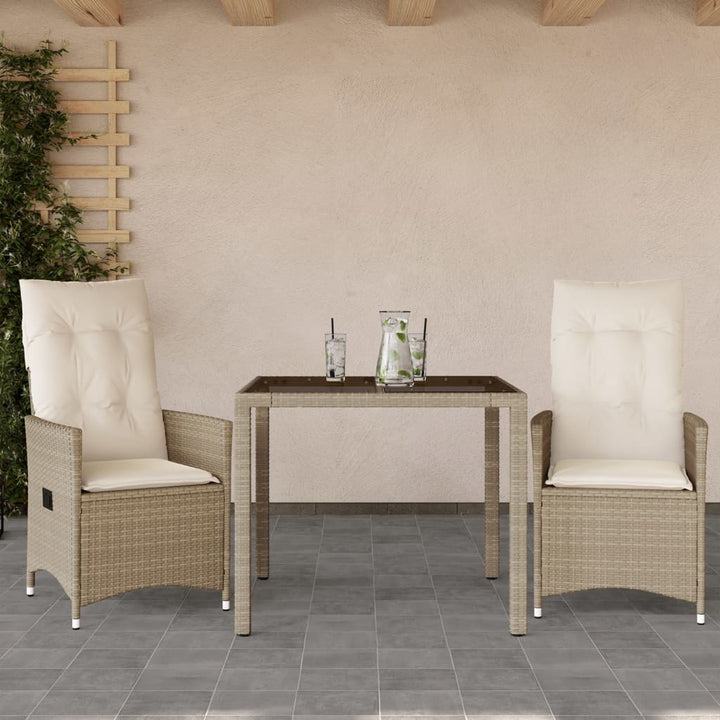 Bistrogrupp Med Dynor 3 Delar Beige Konstrotting