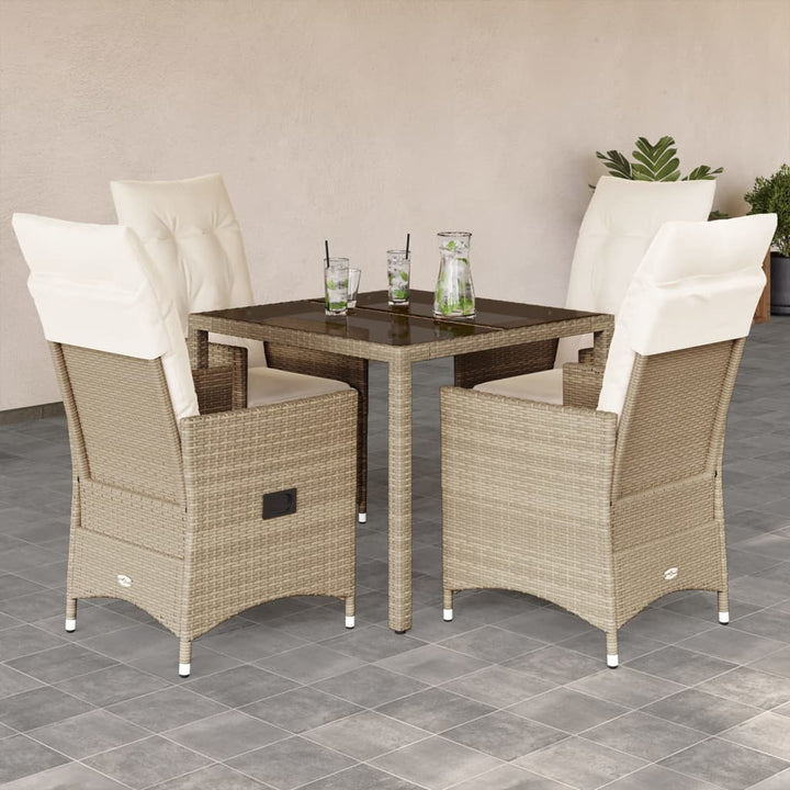 Bistrogrupp Med Dynor 3 Delar Beige Konstrotting