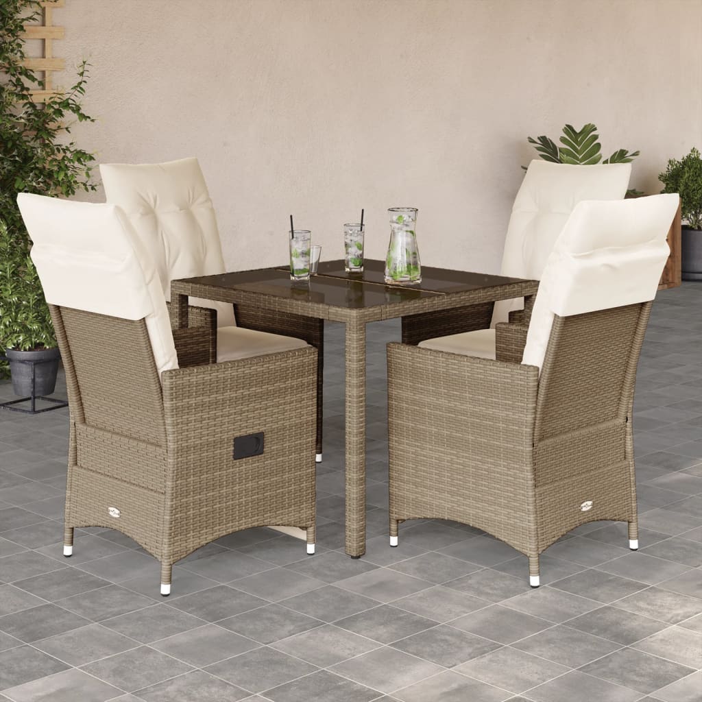 Bistrogrupp Med Dynor 3 Delar Beige Konstrotting
