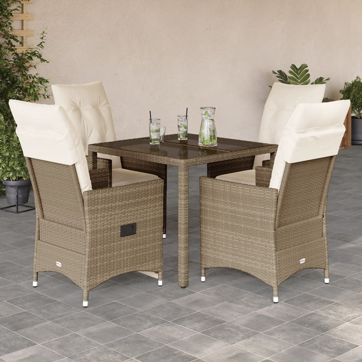 Bistrogrupp Med Dynor 3 Delar Beige Konstrotting