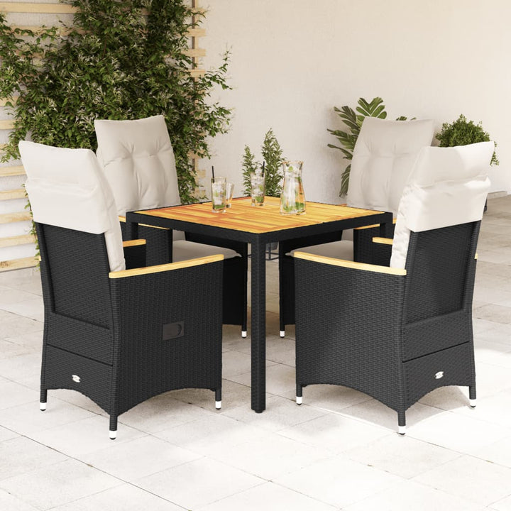 Caféset Med Dynor 3 Delar Svart Konstrotting