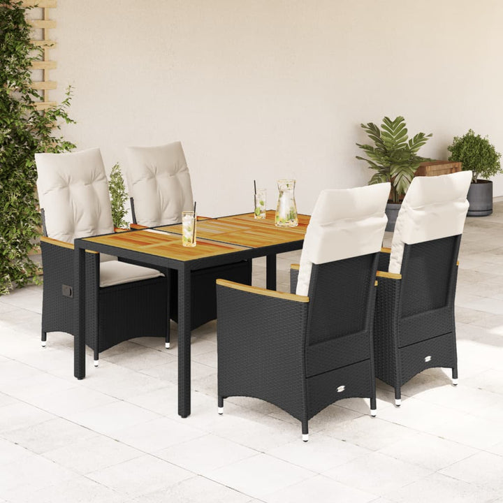 Caféset Med Dynor 3 Delar Svart Konstrotting