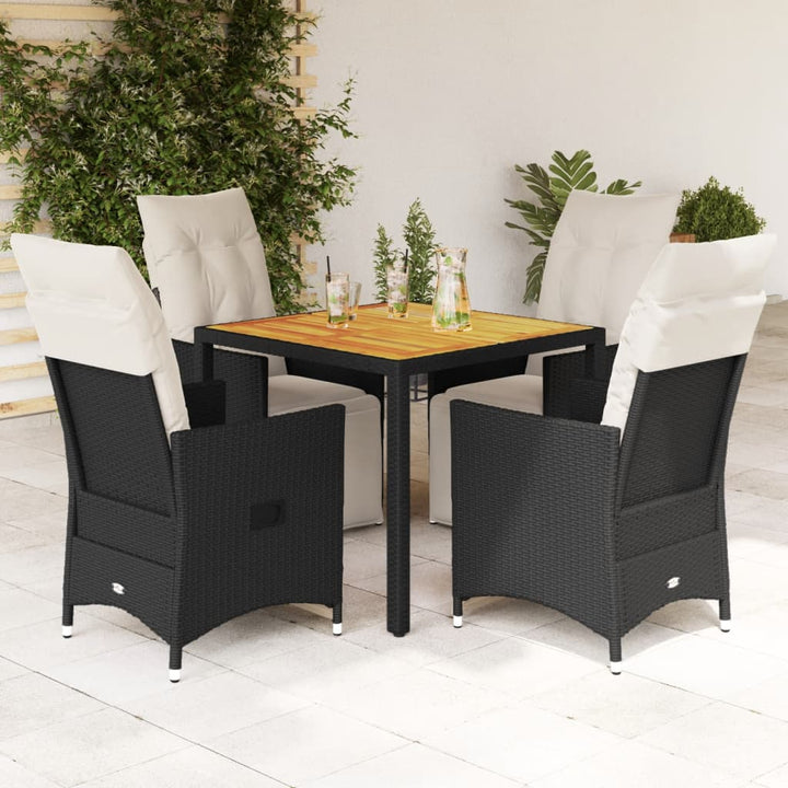 Caféset Med Dynor 3 Delar Svart Konstrotting