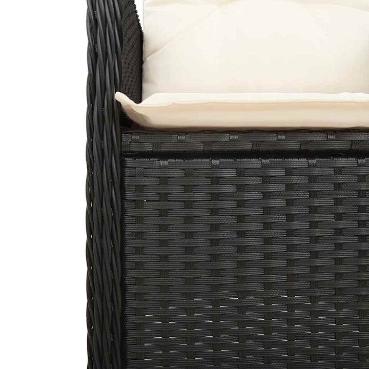 Matgrupp För Trädgården Med Dynor 7 Delar Svart Konstrotting