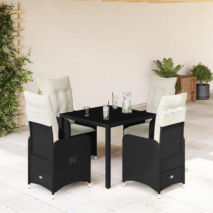 Caféset Med Dynor 5 Delar Konstrotting Svart