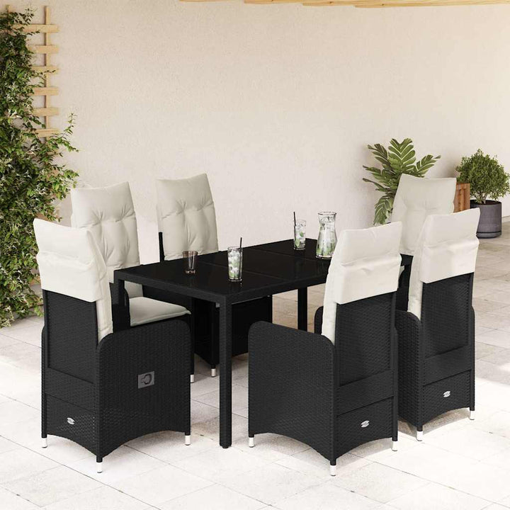 Caféset Med Dynor 5 Delar Konstrotting Svart