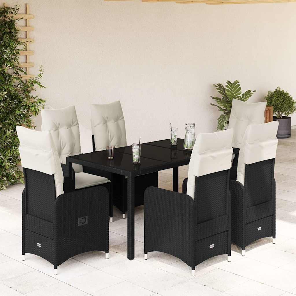 Caféset Med Dynor 5 Delar Konstrotting Svart