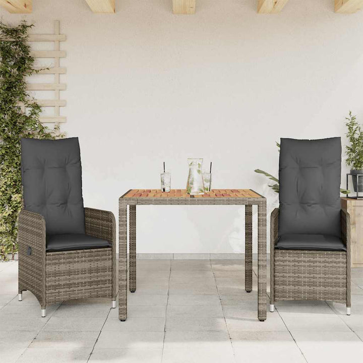 Caféset Med Dynor 7 Delar Konstrotting Grå