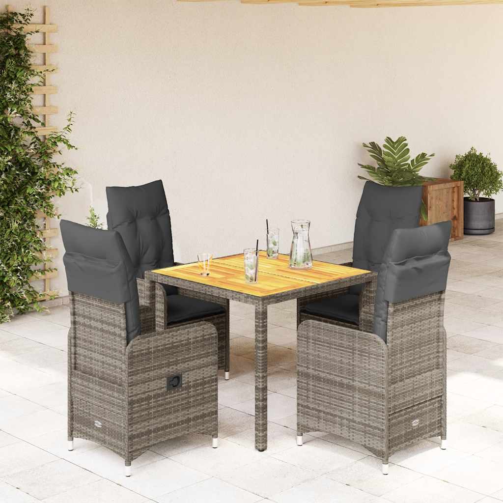 Caféset Med Dynor 7 Delar Konstrotting Grå