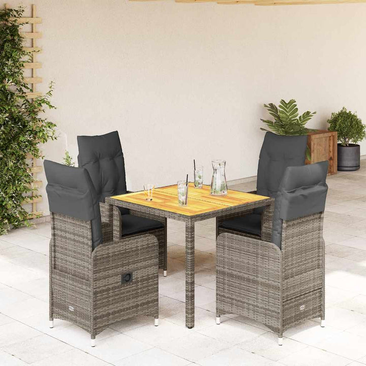 Caféset Med Dynor 7 Delar Konstrotting Grå