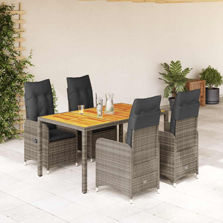 Caféset Med Dynor 7 Delar Konstrotting Grå