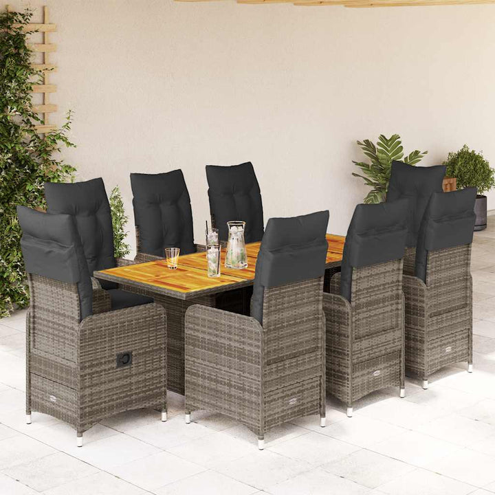 Caféset Med Dynor 7 Delar Konstrotting Grå