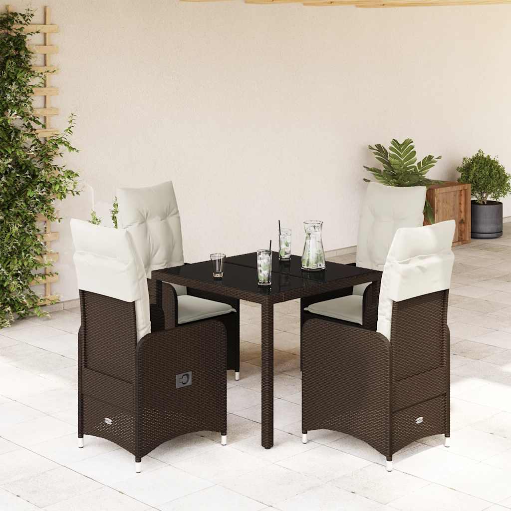 Caféset Med Dynor 3 Delar Brun Konstrotting