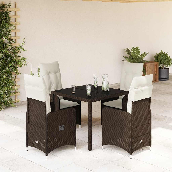 Caféset Med Dynor 3 Delar Brun Konstrotting