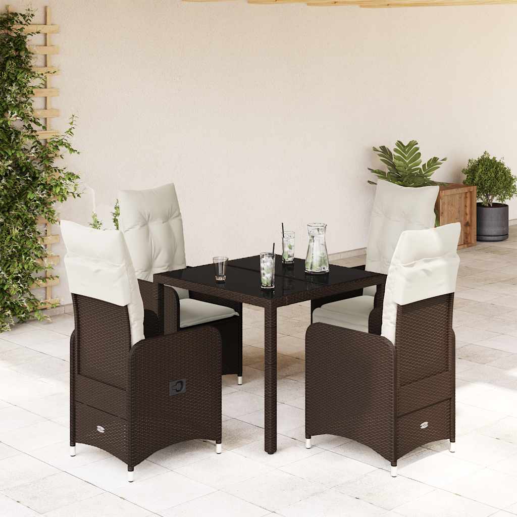 Caféset Med Dynor 3 Delar Brun Konstrotting