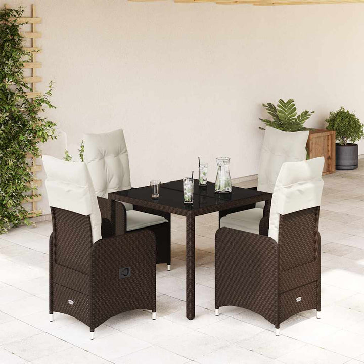 Caféset Med Dynor 3 Delar Brun Konstrotting