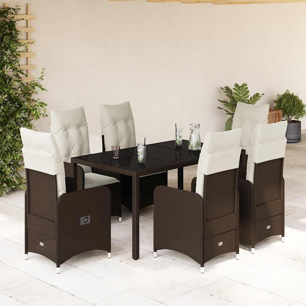 Caféset Med Dynor 3 Delar Brun Konstrotting