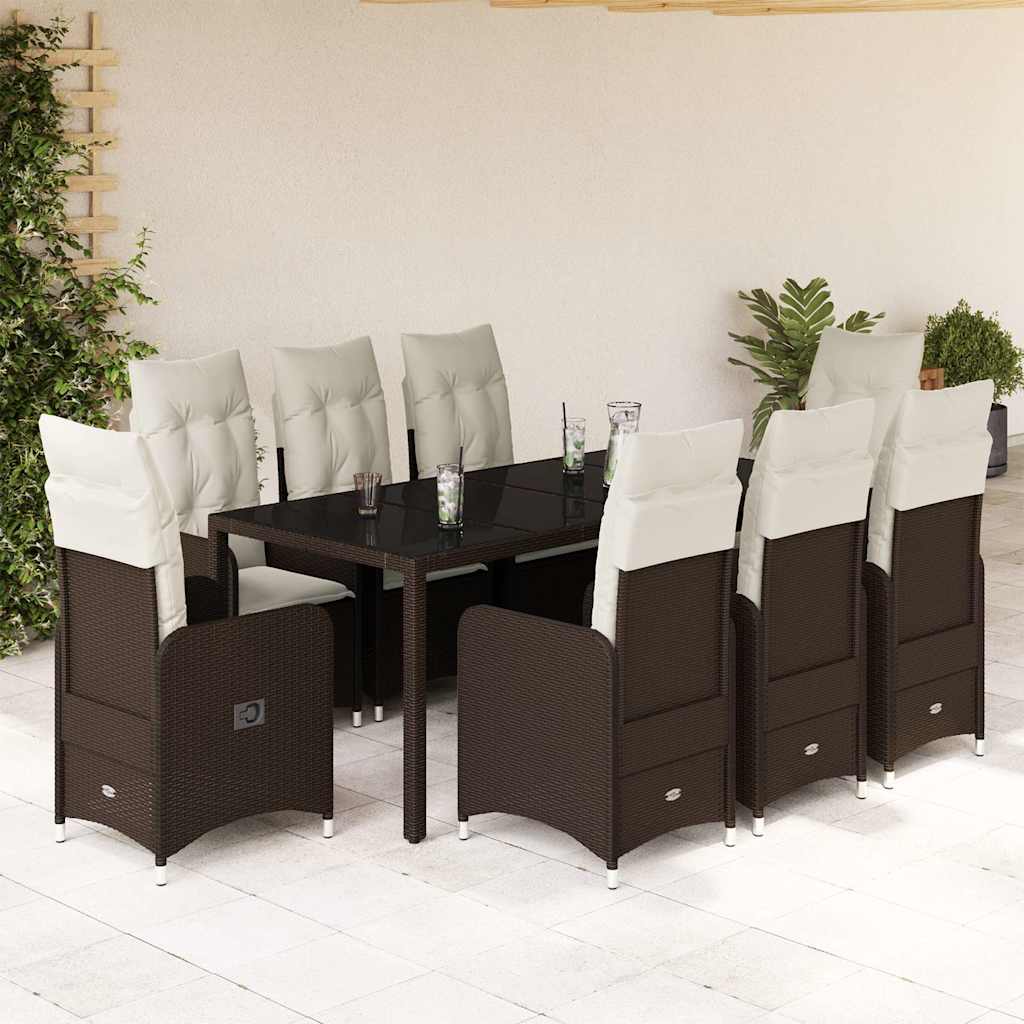 Caféset Med Dynor 3 Delar Brun Konstrotting