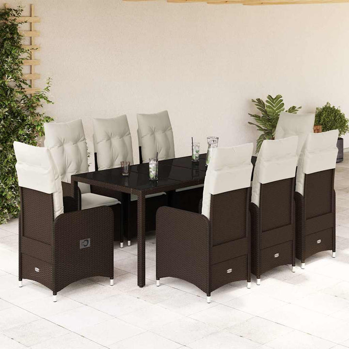 Caféset Med Dynor 3 Delar Brun Konstrotting